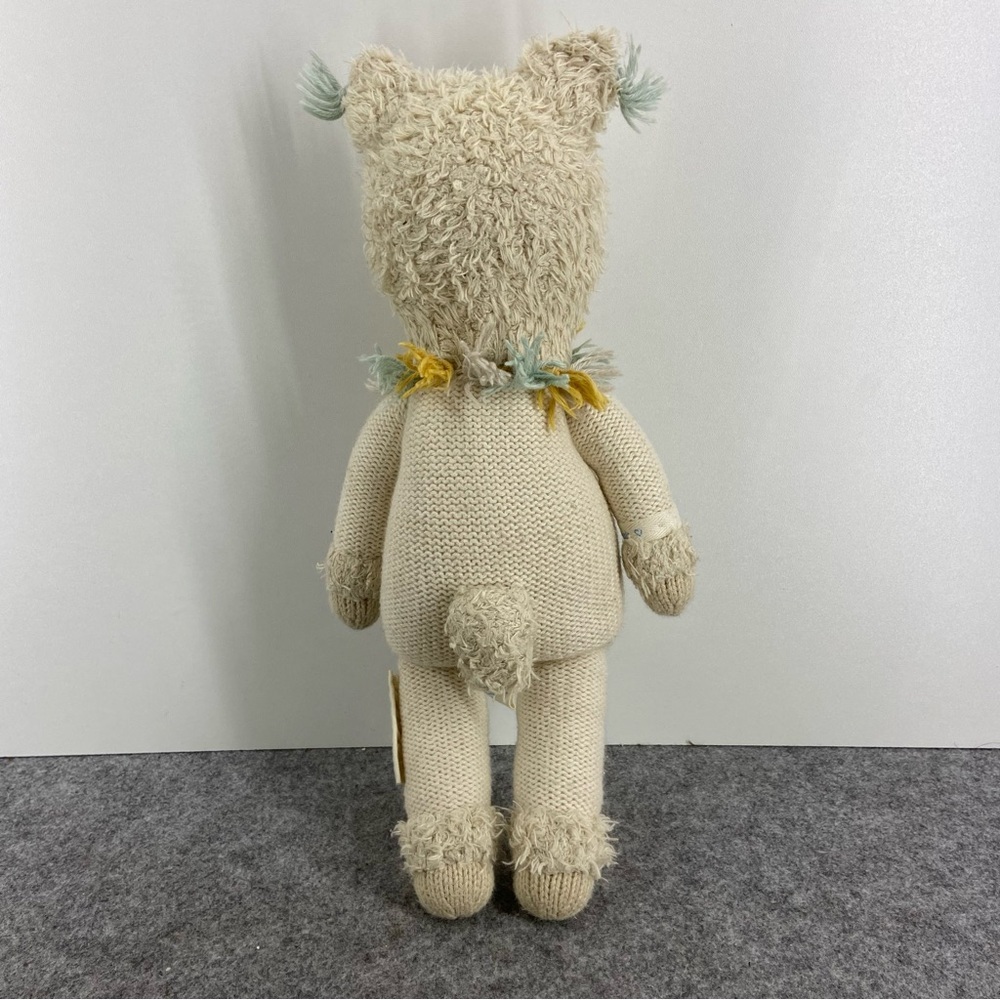 Cream Knit Llama Plush Toy with Pastel Tassel Collar - Picture 4 of 7